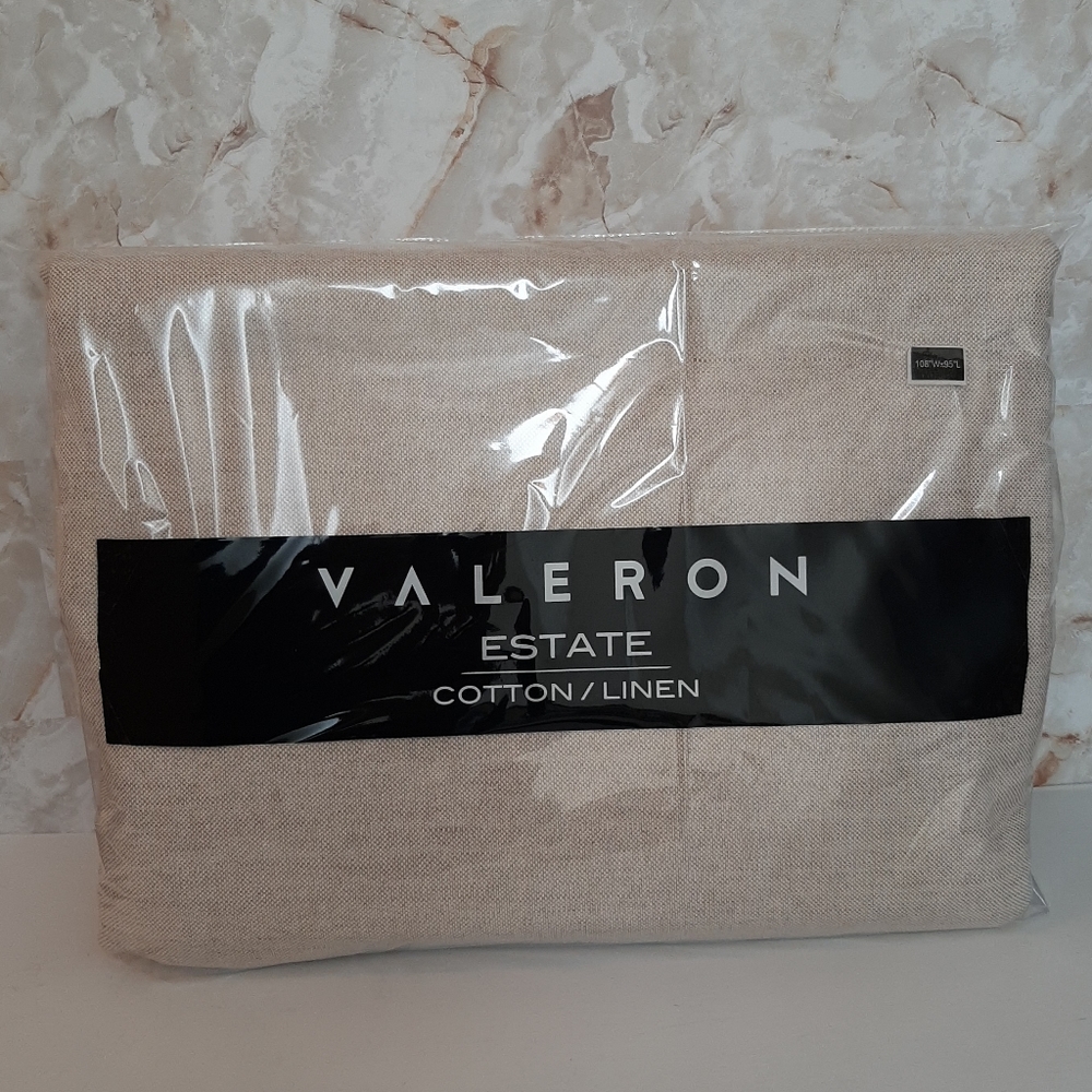 **Valeron 108" x 95" Double Width Rod Pocket Curtain Panel Linen Blend Sa…
